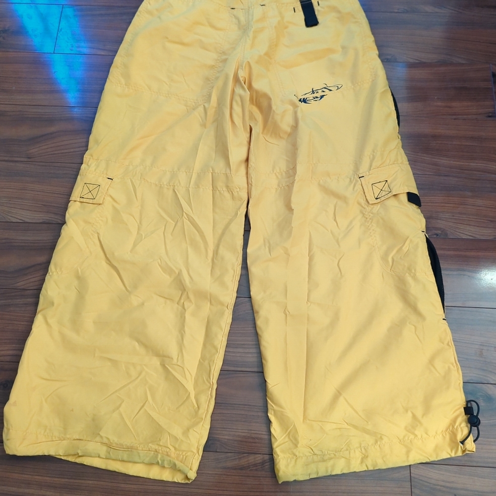 VTG 90's MacGear Baggy Wide Leg Skate Rave Pants 34x32 Cargo Yellow Punk Y2K - Picture 9 of 13
